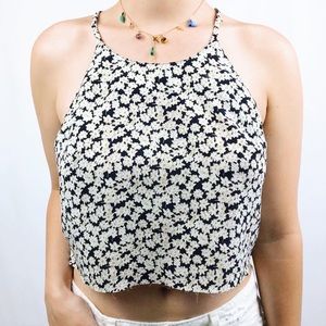 Vintage 90’s raw hem floral print tank